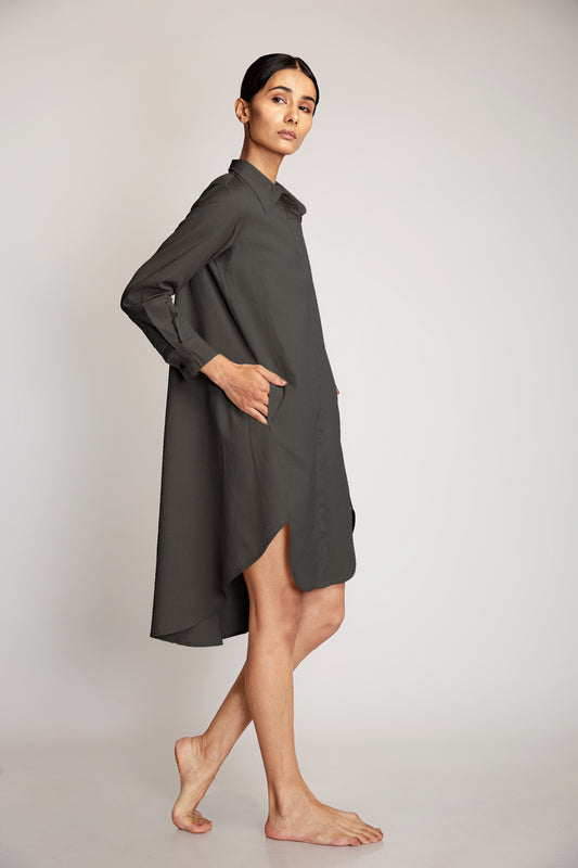Kapa Shirt Dress - Black