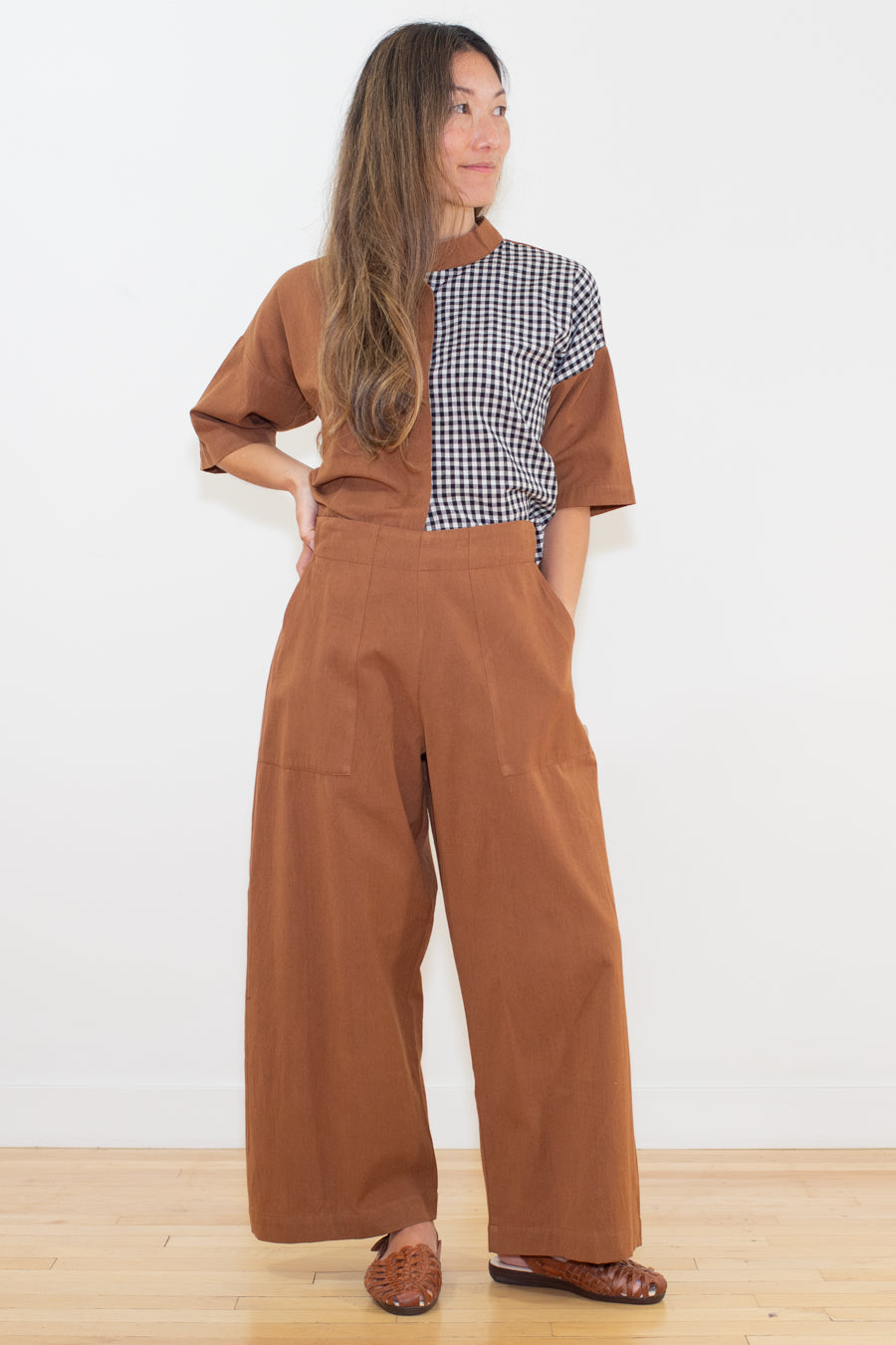 Boxy shirt Mixed pattern