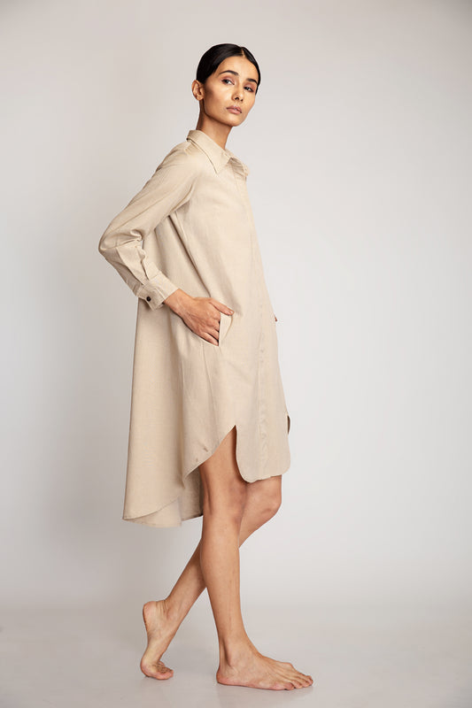 Kapa Shirt Dress - Beige