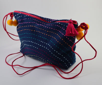 Hand-Embroidered Zip Pouch