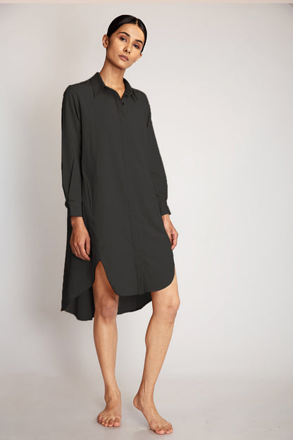 Kapa Shirt Dress - Black