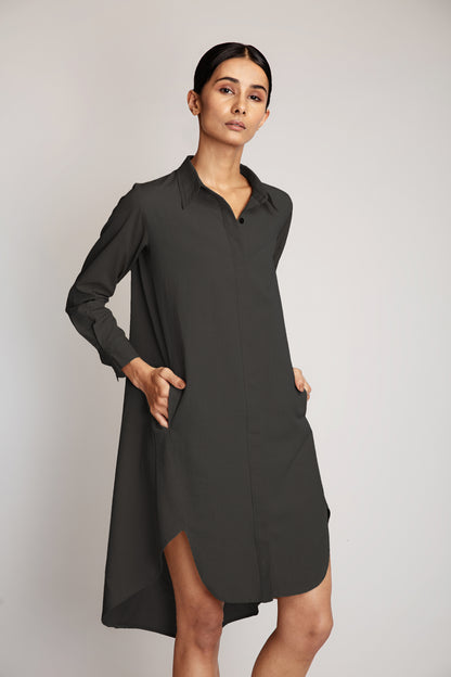 Kapa Shirt Dress - Black