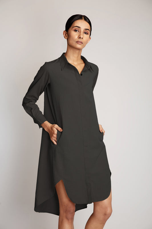 Kapa Shirt Dress - Black