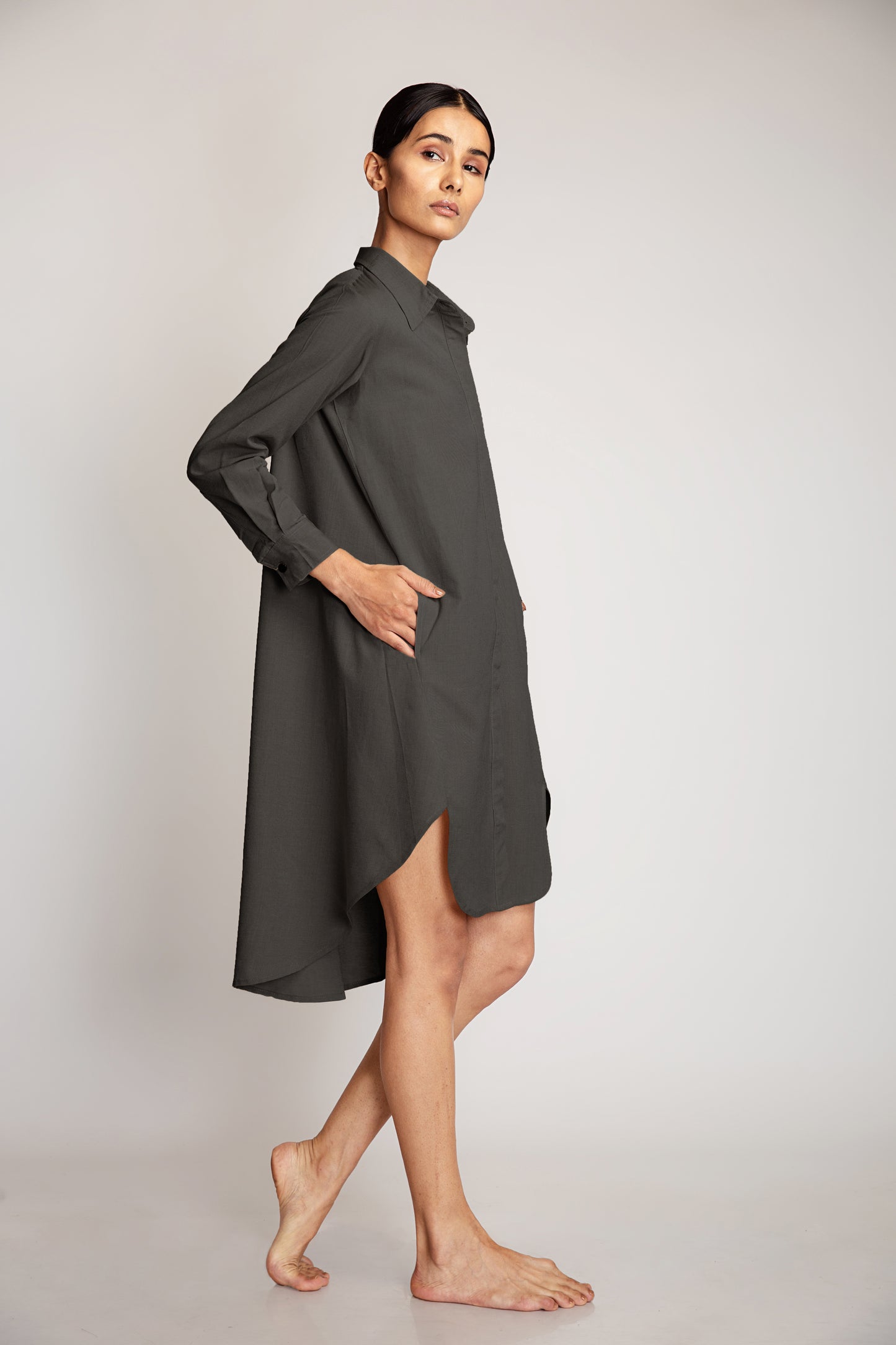 Kapa Shirt Dress - Black