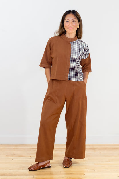 Boxy shirt Mixed pattern