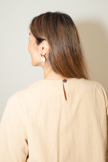Drawstring sleeve blouse