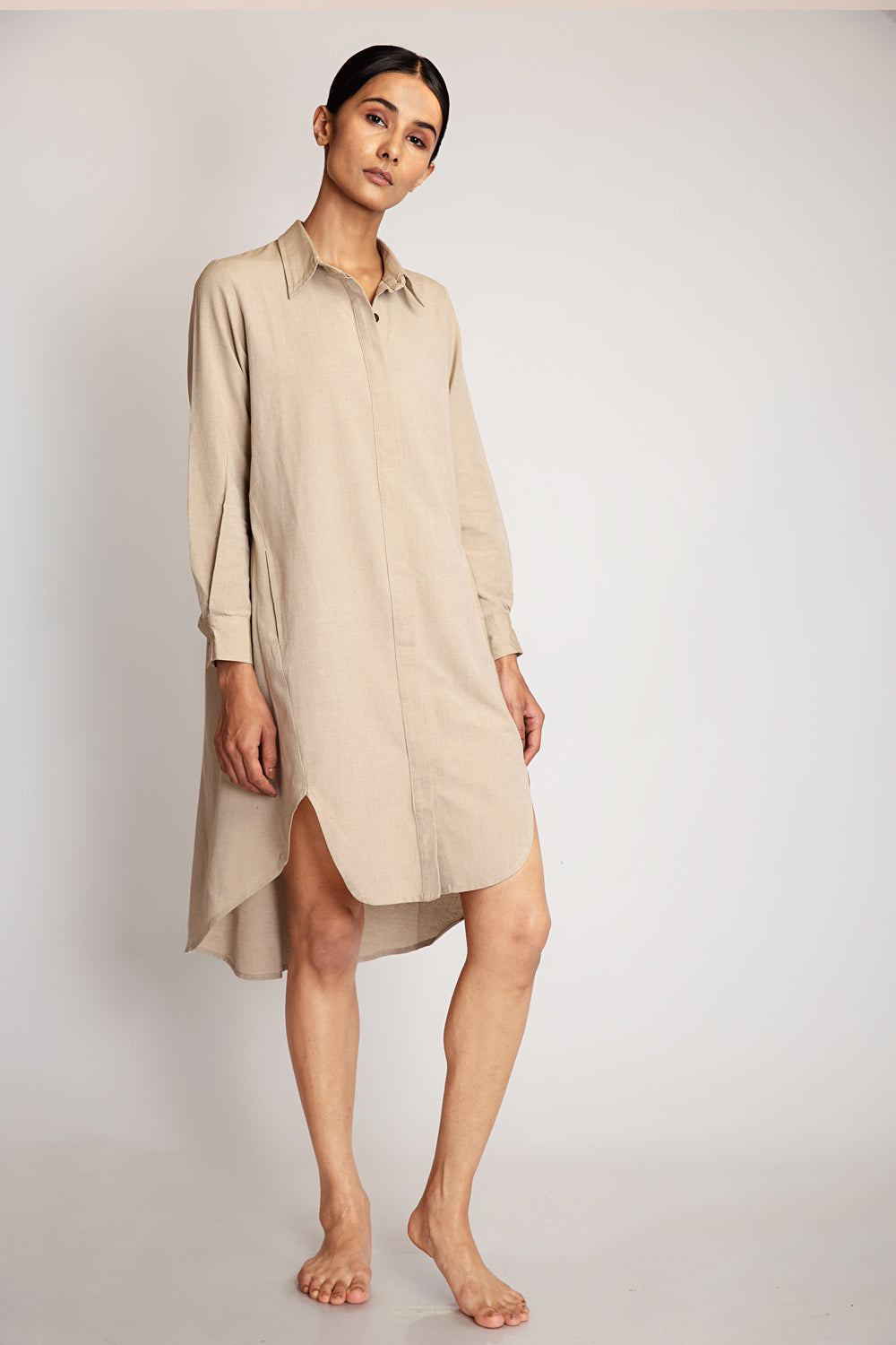 Kapa Shirt Dress - Beige