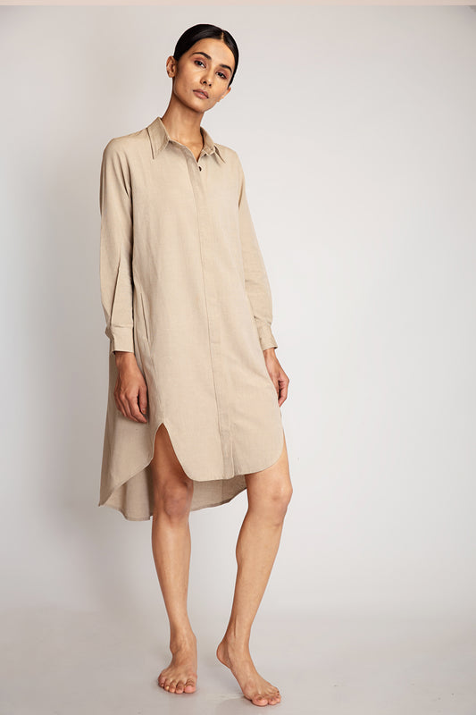 Kapa Shirt Dress - Beige