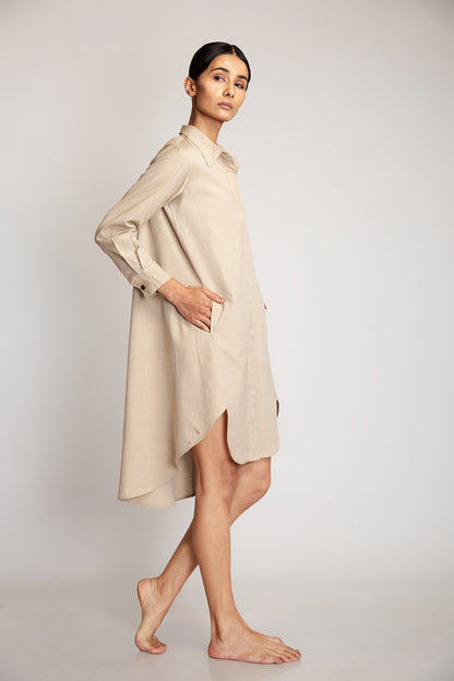 Kapa Shirt Dress - Beige