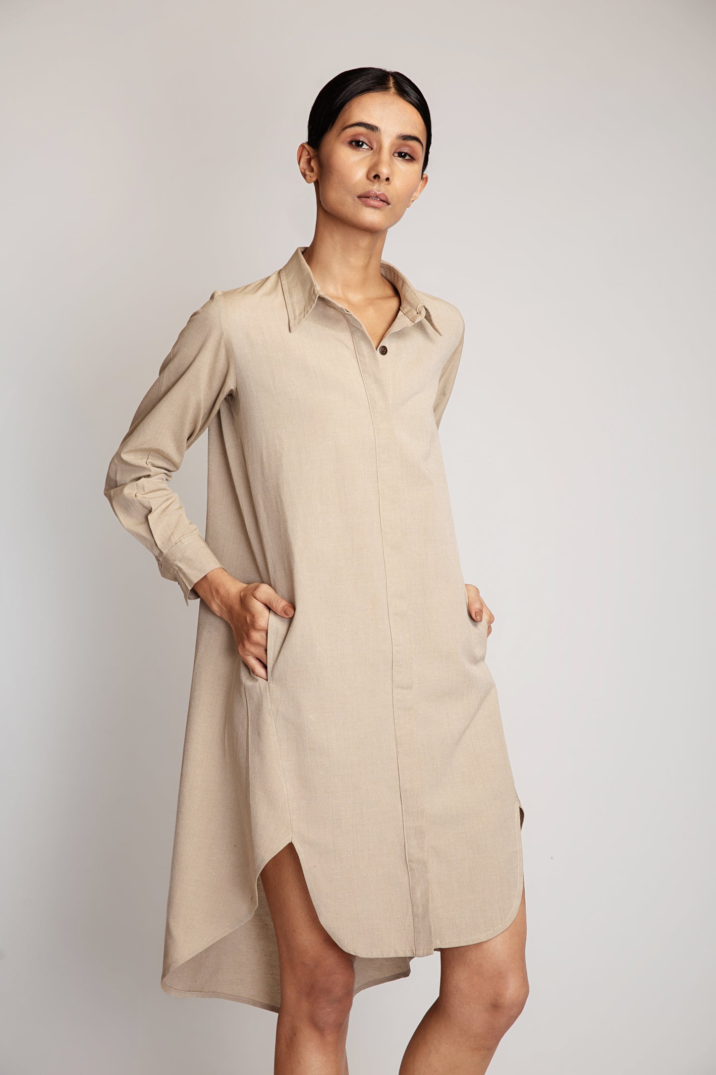 Kapa Shirt Dress - Beige