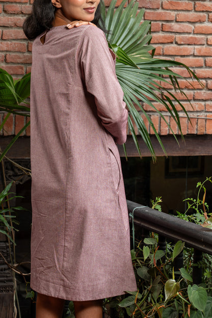 Angu Hand-Embroidered Sleeve Midi Dress