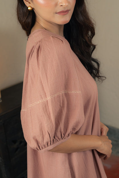 Inverted Pleat Sleeve Dress